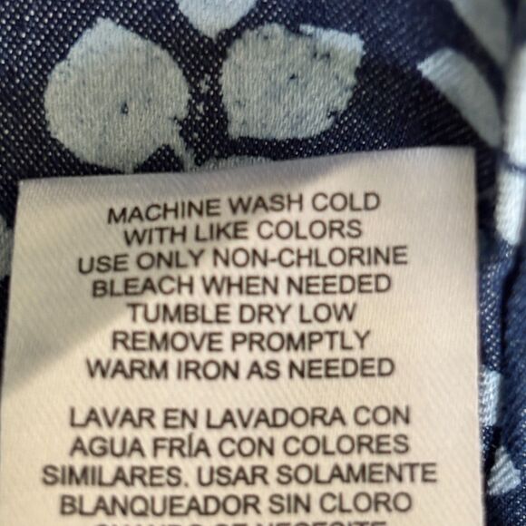 Vince Camuto Girls’ 6X Dress Cotton Denim Leaves Dress Casual Jumper Dress #M - Picture 5 of 6